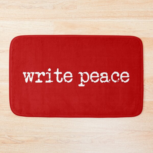 Item preview, write peace in white on red designed and sold by TeaRoseWriter.