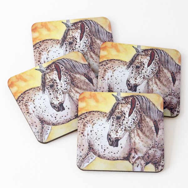 Item preview, Spotted horse watercolor painting designed and sold by horseaddicted.