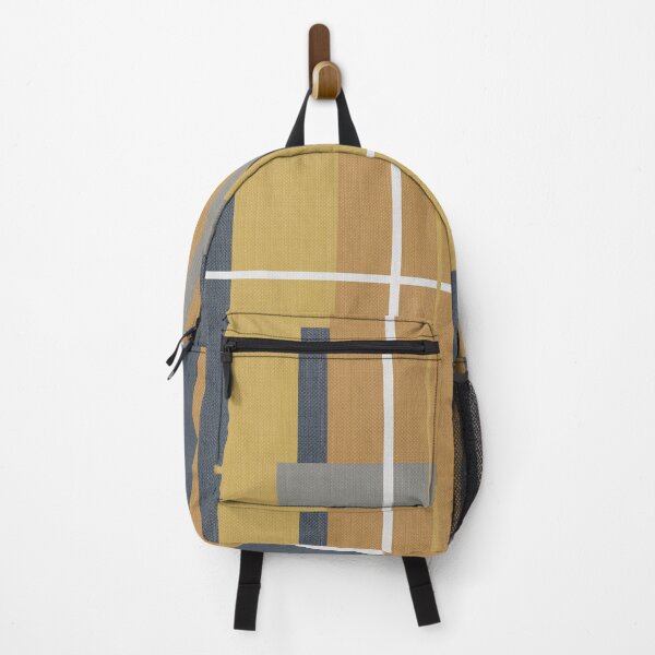 Item preview, Midcentury Modern Modular Abstract Pattern on Faded Cloth in Light and Dark Mustard, Navy Blue, Grey, and White designed and sold by kierkegaard.