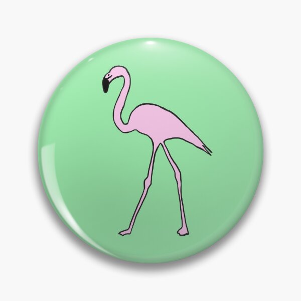Item preview, Single pink flamingo (green) designed and sold by Attenborough_Fan.