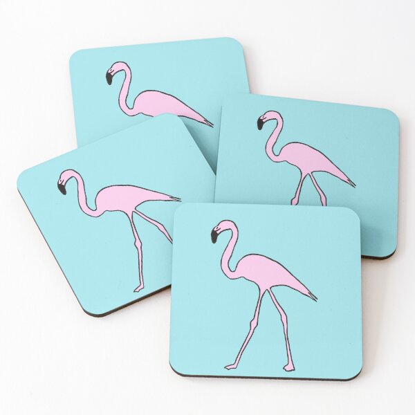 Item preview, Single pink flamingo (aqua) designed and sold by Attenborough_Fan.