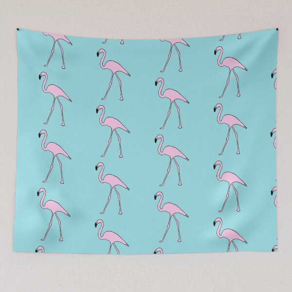 Item preview, Single pink flamingo (aqua) designed and sold by Attenborough_Fan.
