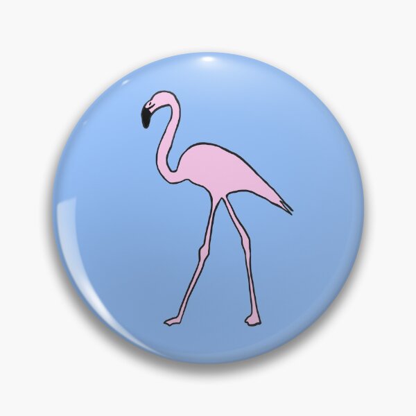 Item preview, Single pink flamingo (dusky blue) designed and sold by Attenborough_Fan.