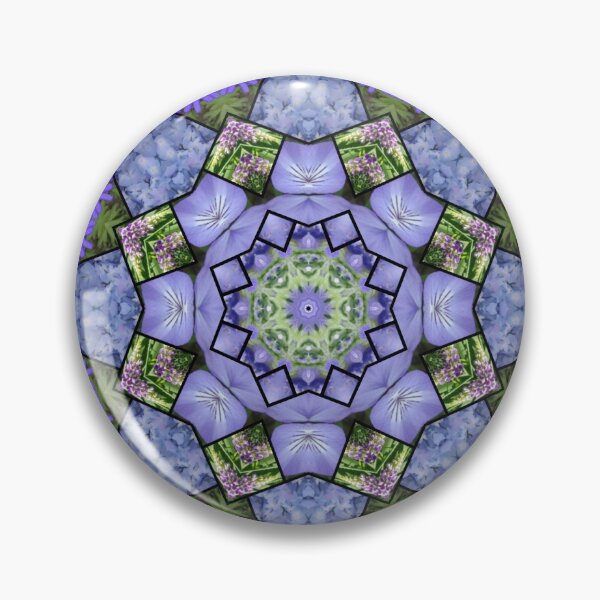 Item preview, Garden mosaic mandala - cool blues designed and sold by rvjames.