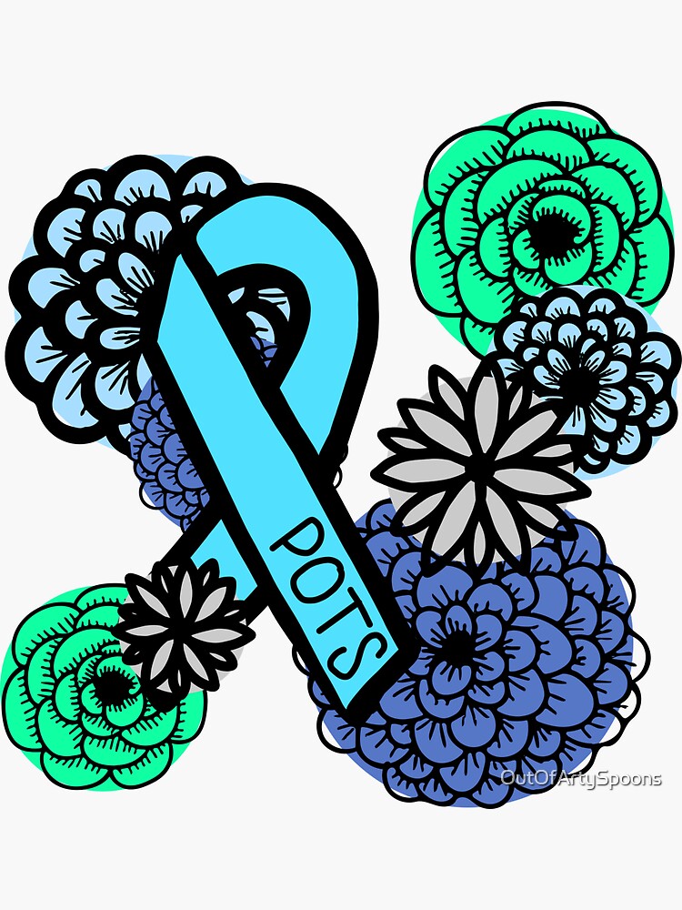 "POTS awareness ribbon (Transparent Background)" Sticker for Sale by