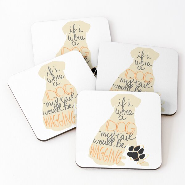 Item preview, I were a dog my tail would be wagging yellow lab sitting designed and sold by AlishaMSchil.
