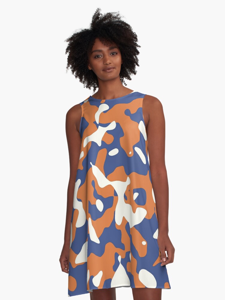 Orange discount camo dress