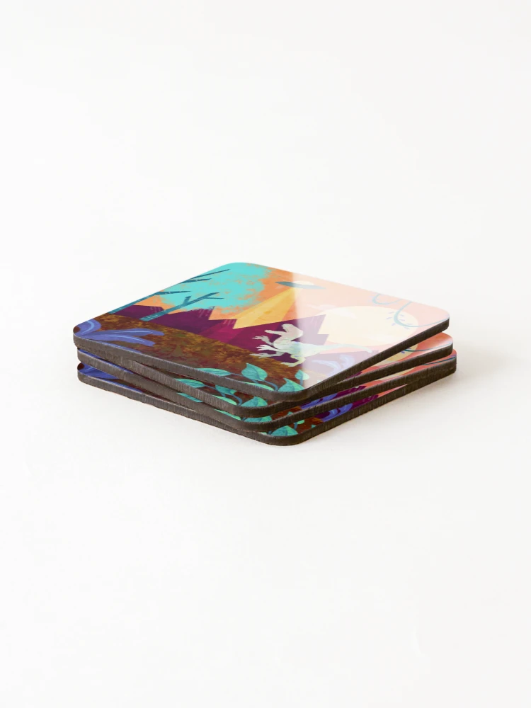 Thumbnail 4 of 5, Coasters (Set of 4), Hey Raptor  designed and sold by -DearTreehouse-.