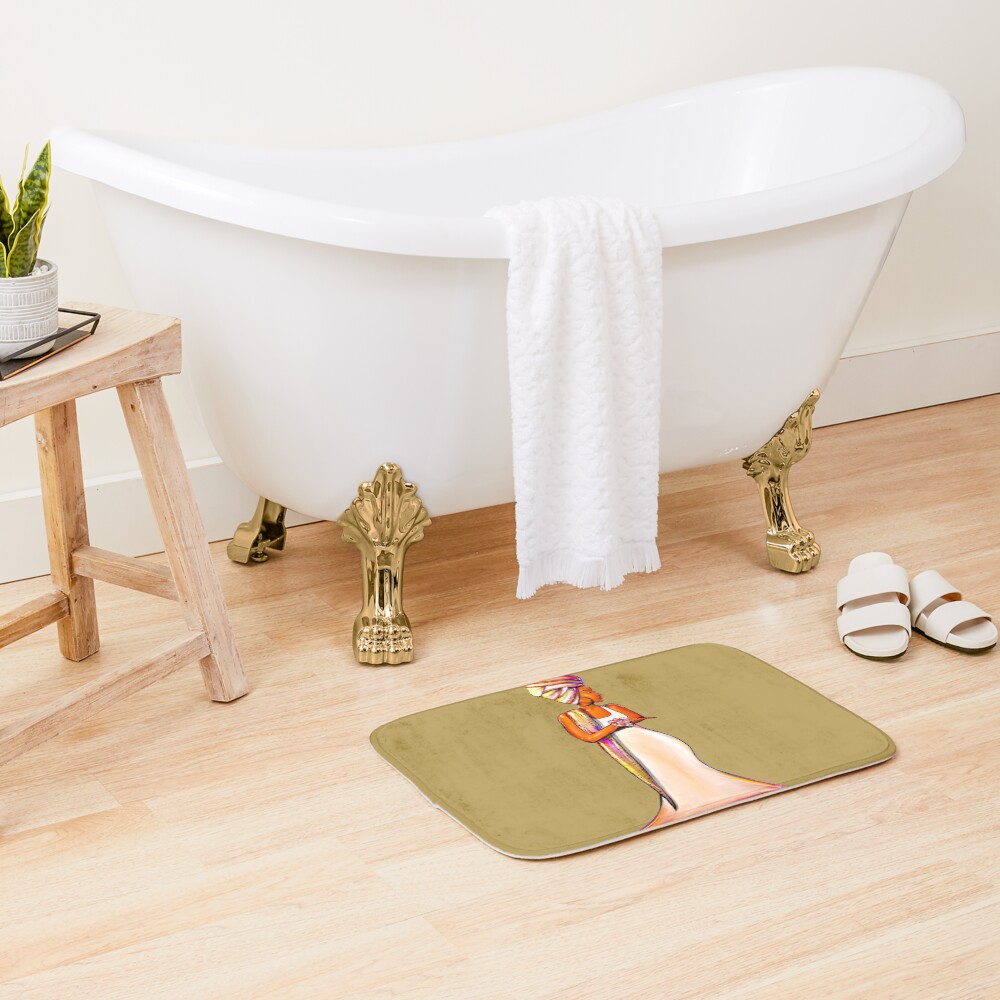 Queen In Us Women African Headwrap Bath Mat