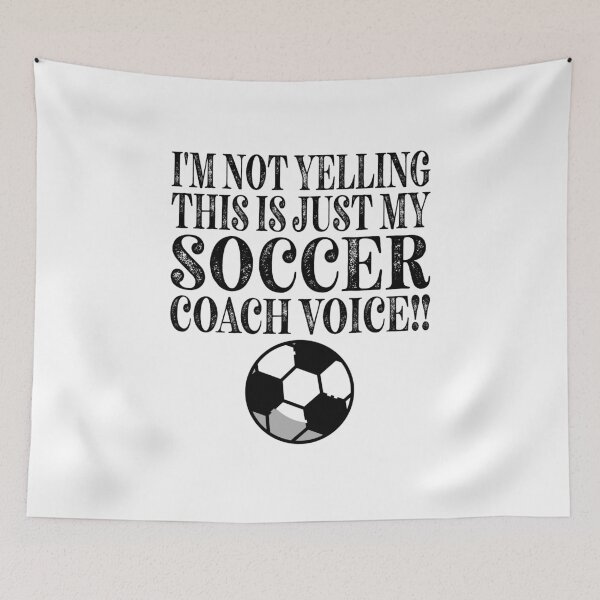 Item preview, Im Not Yelling This Is Just My Soccer Coach Voice Classic Sticker And Shirt Design designed and sold by Glike.