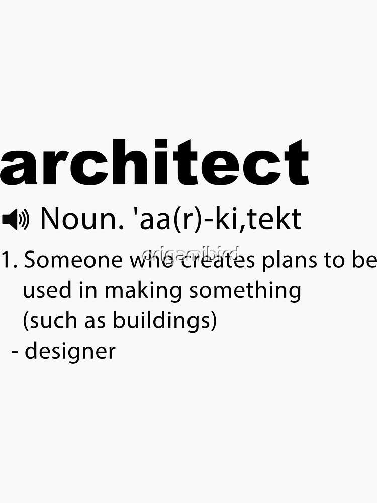 "Architect Shirt Architect TShirt Definition Noun" Sticker for Sale