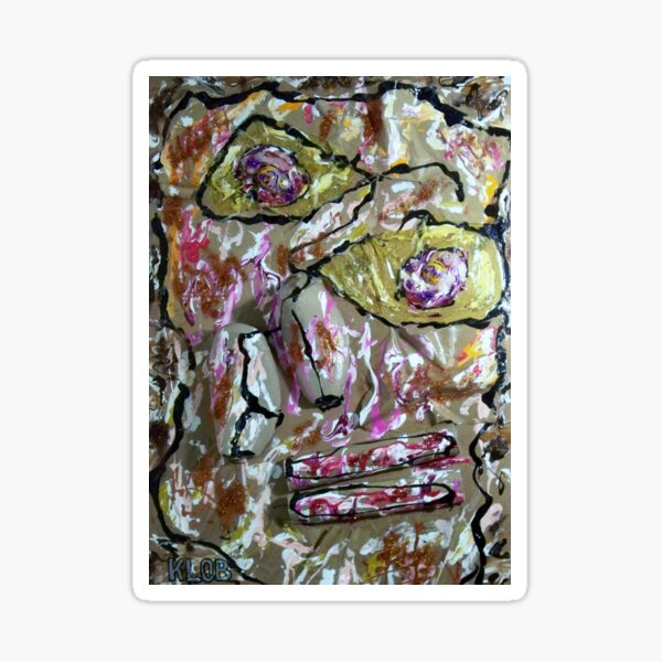 Homage to Dubuffet's Homage to Klee's Senecio (if it existed)  Sticker