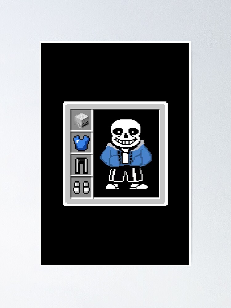 Sans In Minecraft Inventory Meme Poster By Apeter0 Redbubble