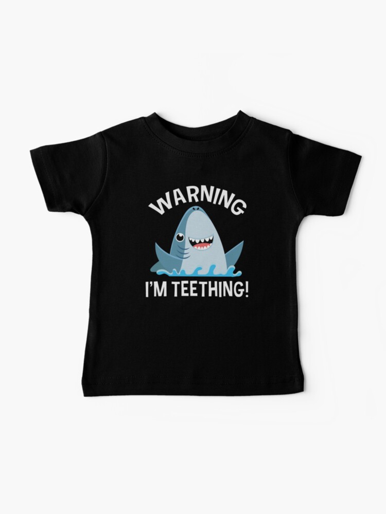 Thumbnail 1 of 2, Baby T-Shirt, Warning I'm Teething designed and sold by cherrific.