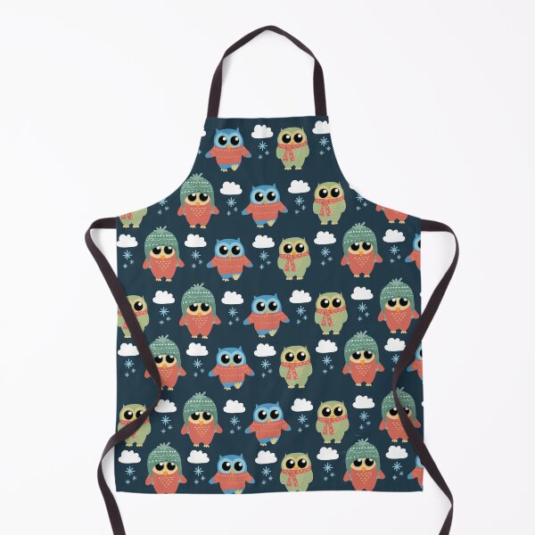 Item preview, Cosy Winter Owls Pattern - Blue designed and sold by Kittys-Art.