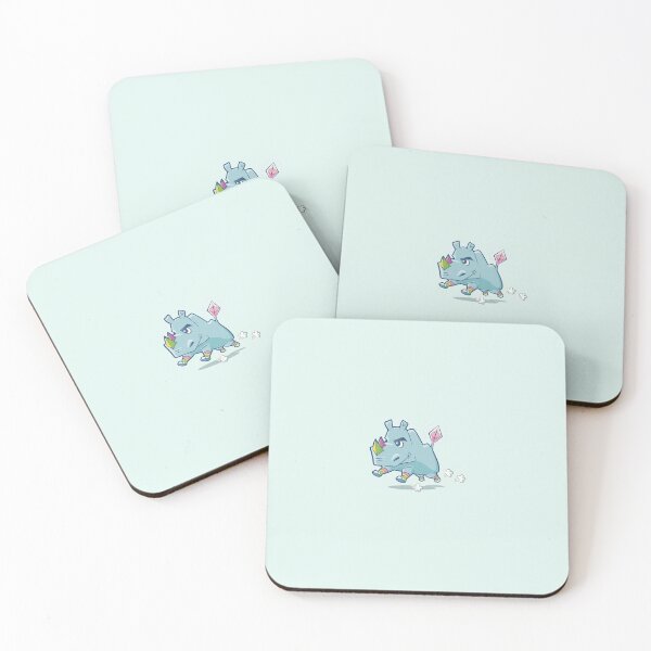 Item preview, Leslie the eth2 rhino mascot, Ethereum 2.0 Cryptocurrency- light blue background designed and sold by Kinisis.