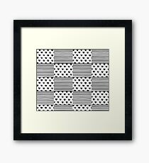 Patchwork hearts and stripes painted Framed Print