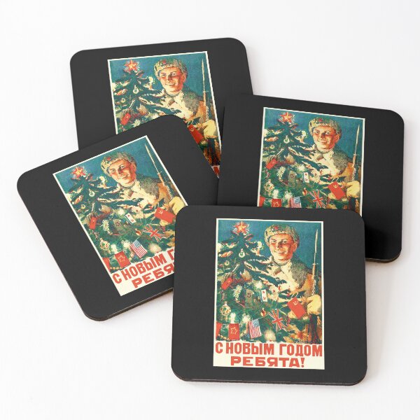 Item preview, "Happy new year guys!" - Soviet New Year WW2 Soldier Soviet poster designed and sold by ArtFay.