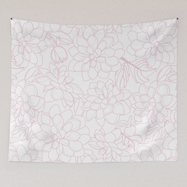 Item preview, Vintage style flower pattern with pink line  designed and sold by pencilprincess studio.