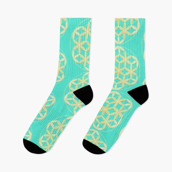 Item preview, Tetrahedron in Flower of Life in Yellow with a Mint Green background designed and sold by squishyrainbow.