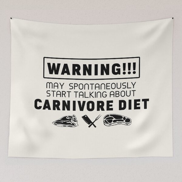Item preview,  Warning may spontaneously start talking about carnivore diet designed and sold by PurrfectCorner.