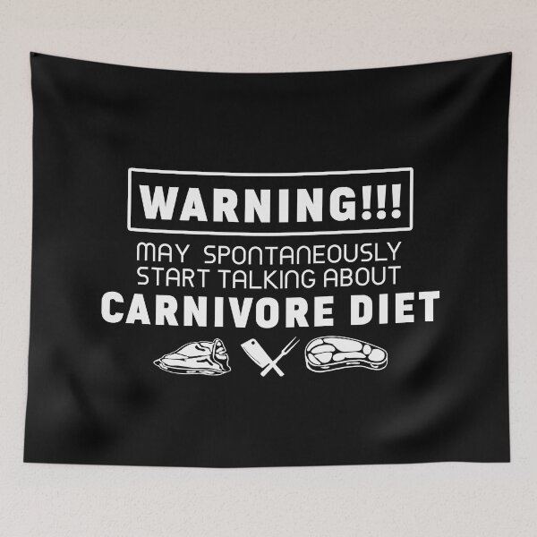 Item preview, Warning may spontaneously start talking about carnivore diet 2 designed and sold by PurrfectCorner.