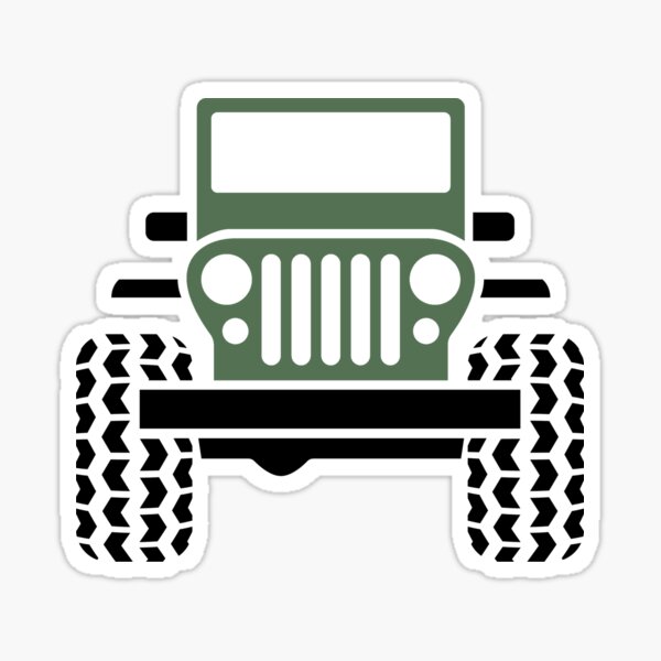 Green Jeep Sticker Sticker