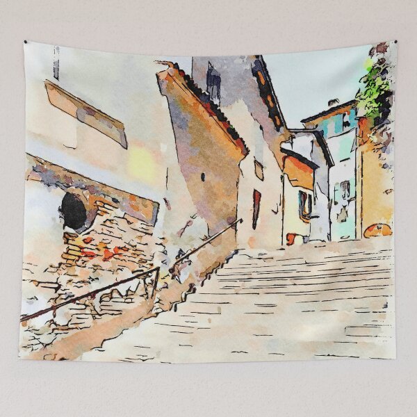 Item preview, Brisighella: foreshortening with staircase designed and sold by Giuseppe Cocco.