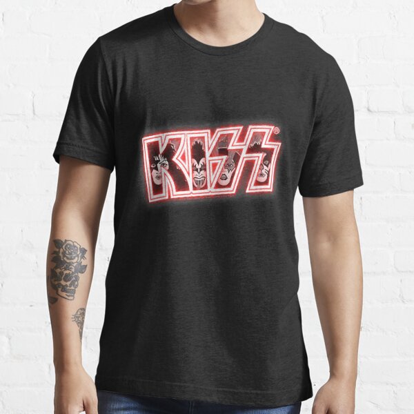 KISS T Shirt Womens XL Gray Distressed Big Face Rock Music Band