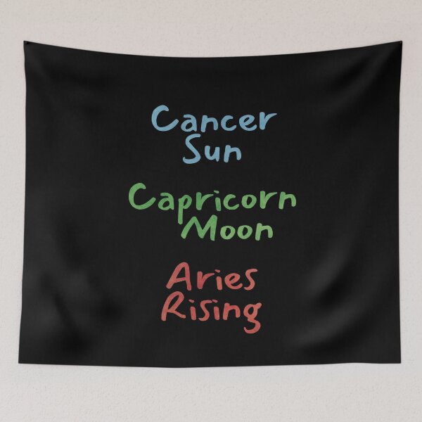 Item preview, Cancer Sun Capricorn Moon Aries Rising Text designed and sold by leomooncreates.