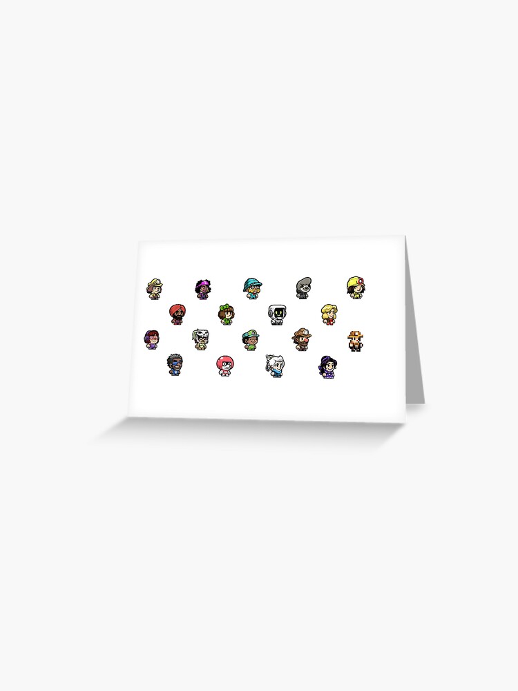 Spelunky 2 Player Characters Pattern Greeting Card for Sale by