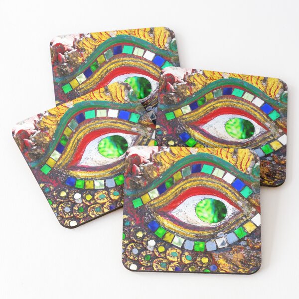 Item preview, Dragon's eye in colorful mosaic in Thai temple designed and sold by Rrrainbow.