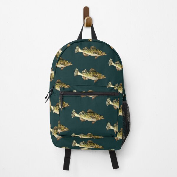 Item preview, Yellow Perch Fish Drawing- Dark Green designed and sold by Michelebuttons.