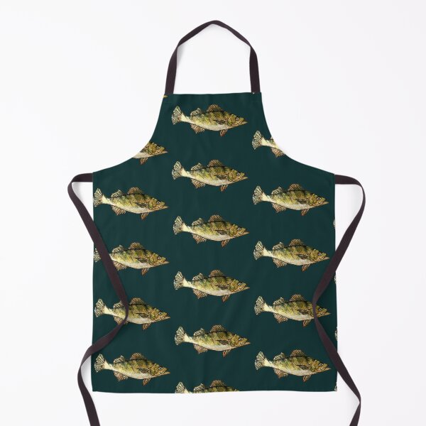 Item preview, Yellow Perch Fish Drawing- Dark Green designed and sold by Michelebuttons.