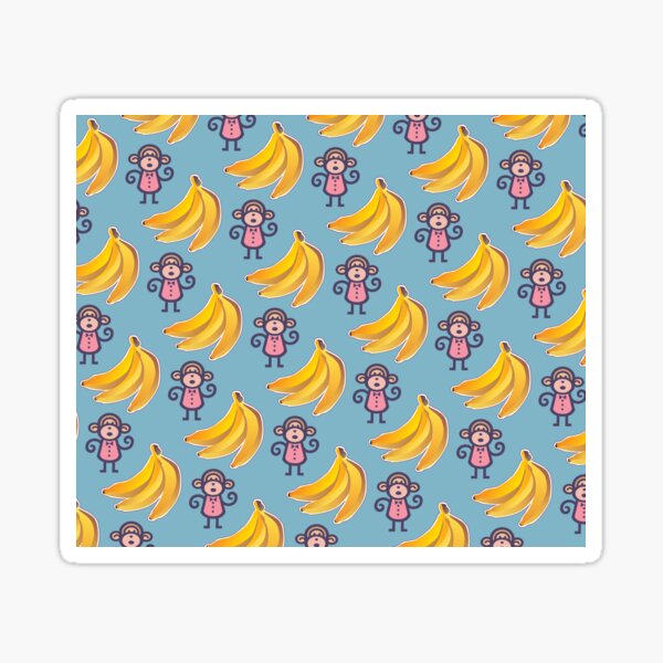 baby monkeys and bunches of bananas Sticker