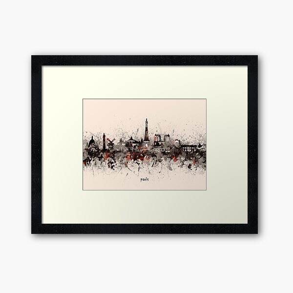 paris skyline Framed Art Print