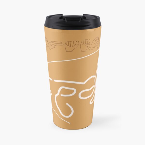 "ArchaeoCat" in American Sign Language (ASL) Travel Mug