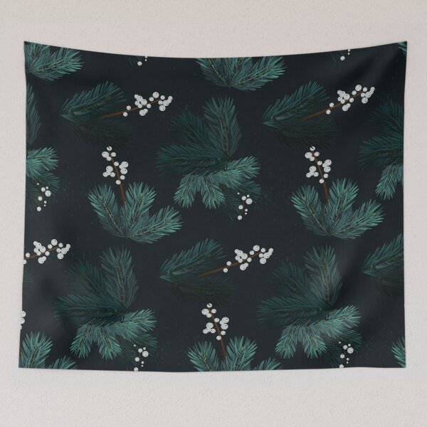 Item preview, Watercolor Christmas pine branches pattern  designed and sold by Milatoo.