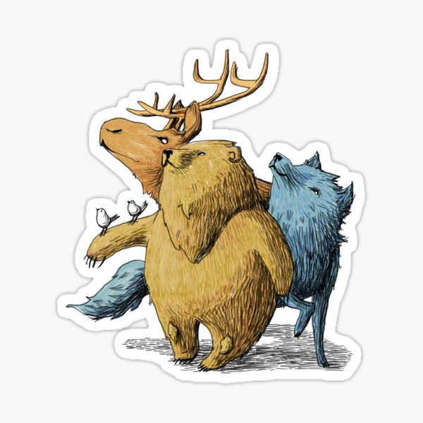 Five friends Sticker
