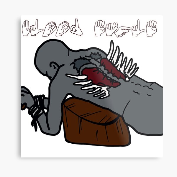 "Blood Eagle" Ritual in American Sign Language (ASL) Metal Print