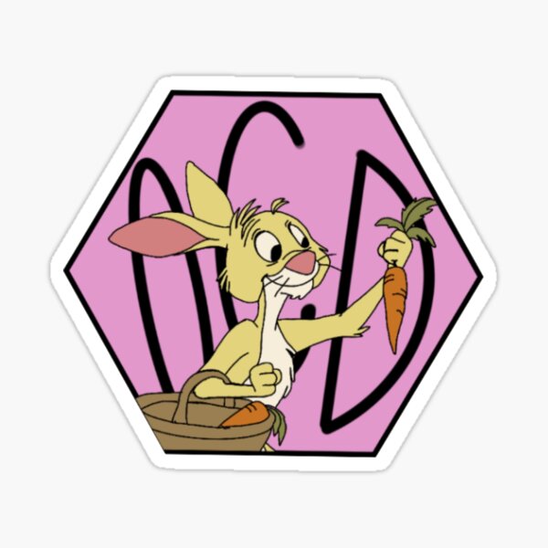 "Rabbit Mental Health OCD" Sticker by emmahasenfus Redbubble