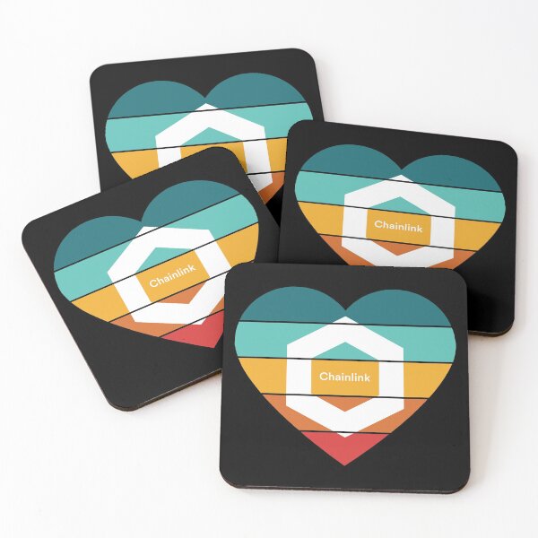 Item preview, Love Chainlink LINK Multi Colored Heart Sunset  designed and sold by Bitcoin-Fashion.