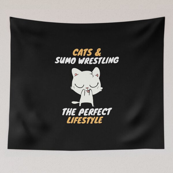 Item preview, cats and sumo lifestyle designed and sold by SnowballStep.