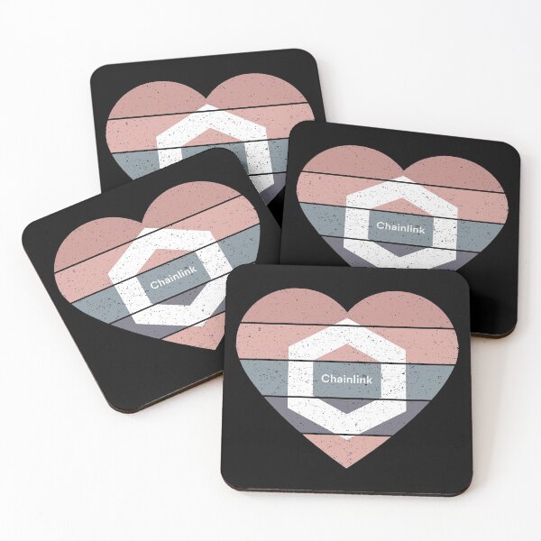 Item preview, Love Chainlink LINK Grunge Heart Sunset  designed and sold by Bitcoin-Fashion.