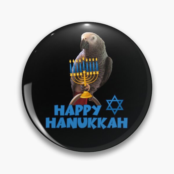 Item preview, African grey parrot Happy Hanukkah designed and sold by einsteinparrot.