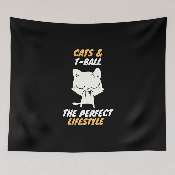 Item preview, cats and t-ball lifestyle designed and sold by SnowballStep.