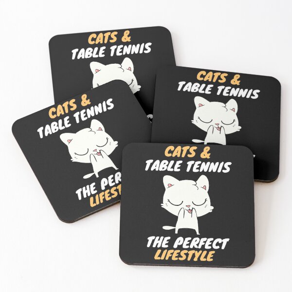 Item preview, cats and table tennis lifestyle designed and sold by SnowballStep.