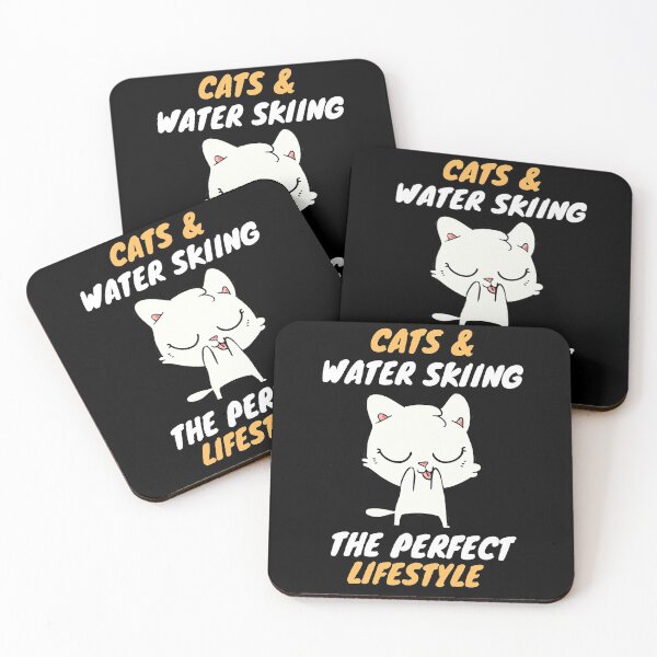Item preview, cats and water skiing lifestyle designed and sold by SnowballStep.