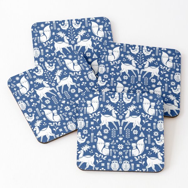 Item preview, Whimsical Scandinavian Folk Style Decorative Pattern With Cute Forest Animals designed and sold by Gabriela Simon.