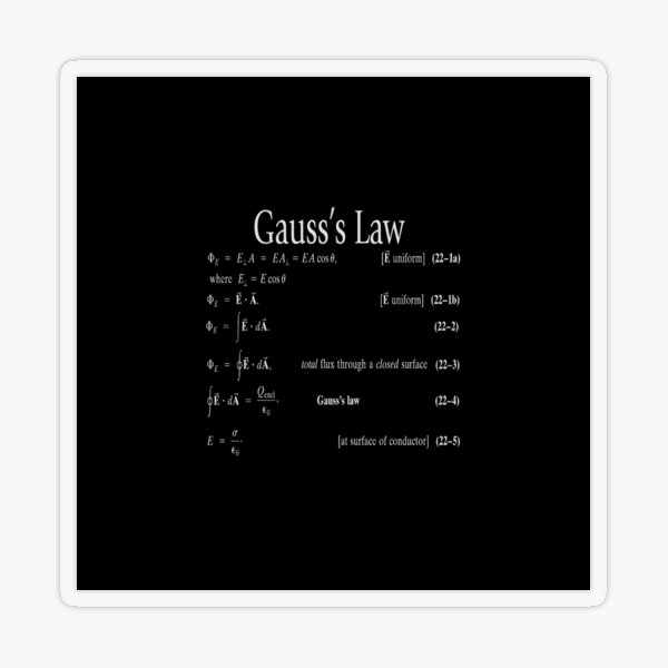 Copy of #Gauss's #Law, #GaussLaw, #Physics, Physics2, GeneralPhysics,  Transparent Sticker